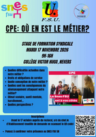 17/11 : Stage CPE (inscription avant le 17/10)
