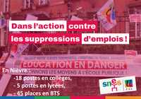 25 février 14H00 : rassemblement contre les suppressions de postes