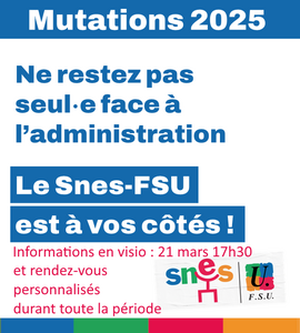 Le SNES vous informe sur les mutations INTRA