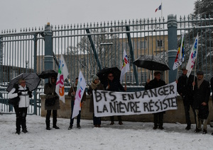 Dans la rue malgré la neige, pour défendre les BTS !