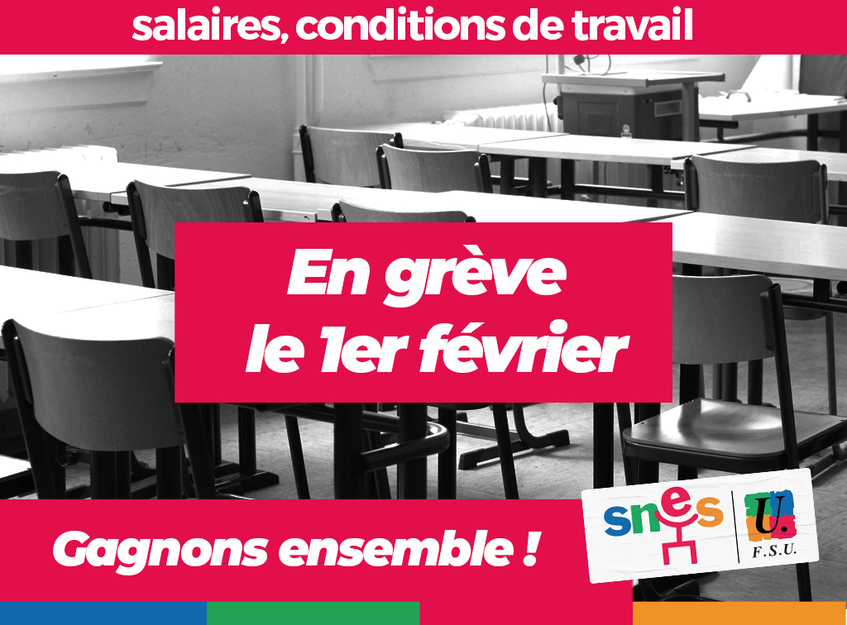 1er février : Grève dans l'Education Nationale